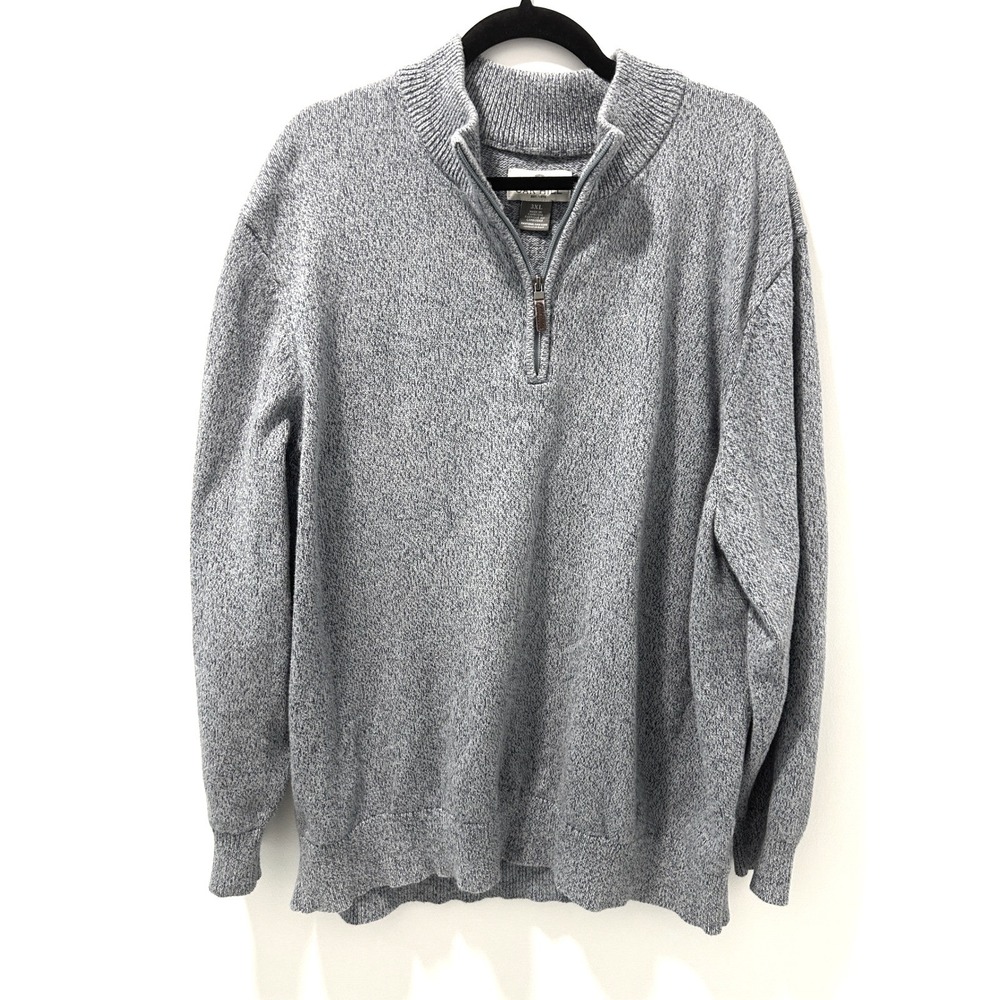 Oak Hill Mens 3XL Blue Marled 100% Cotton Quarter Zip Pullover Sweater